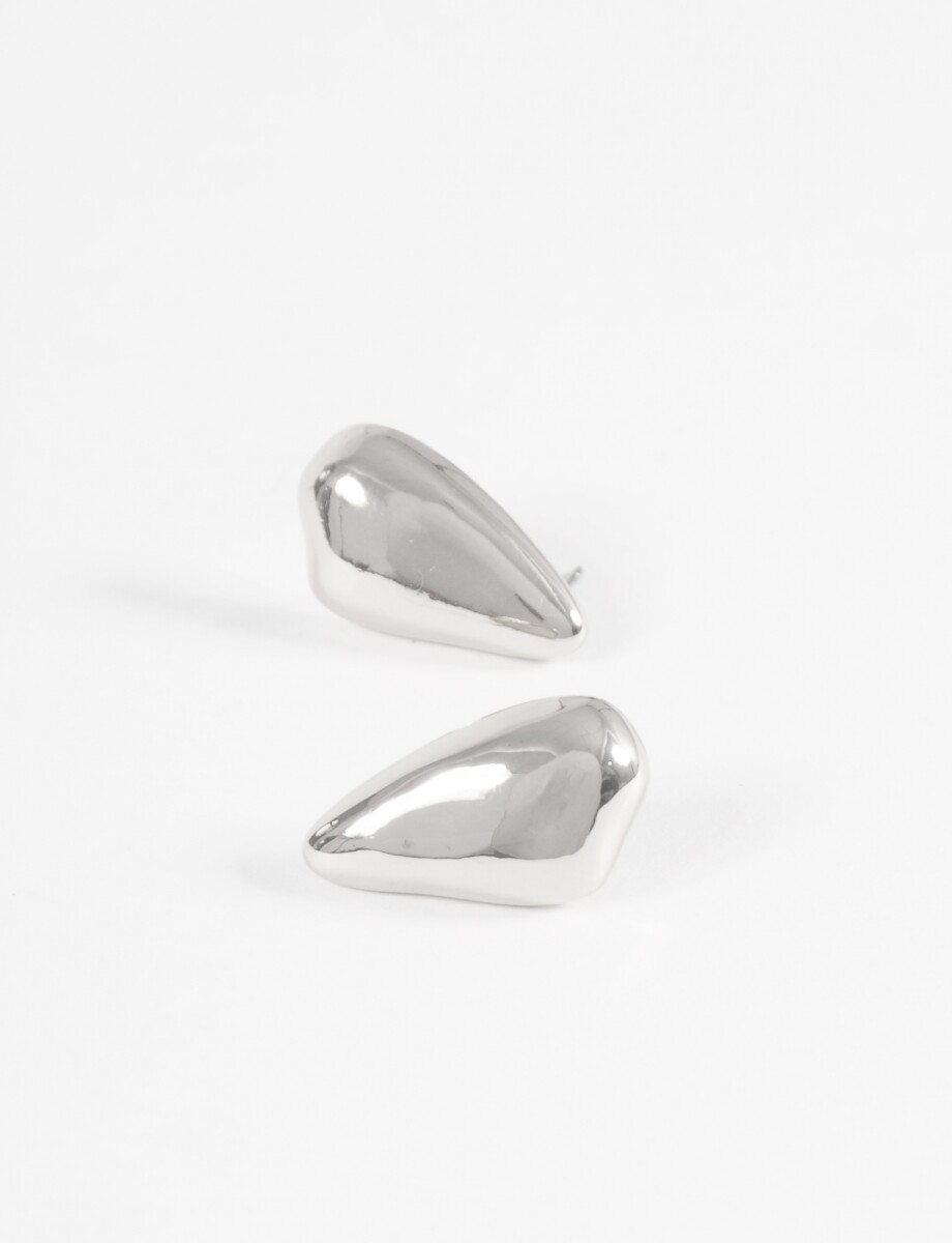 Caravanas ovaladas texture - plateado 