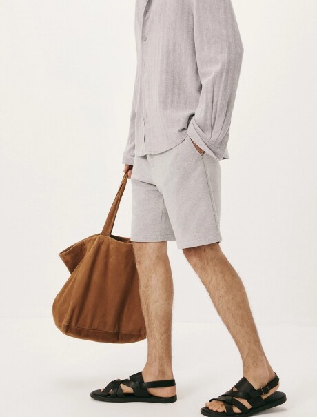 BERMUDAS RECTAS DE FELPA GRIS