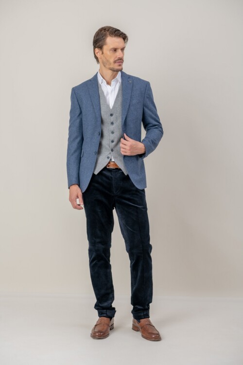 Saco liso Azul piedra