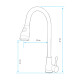 GRIFO DE COCINA DE MESADA 35MM CON EXTENSIBLE,CROMADA CROMO