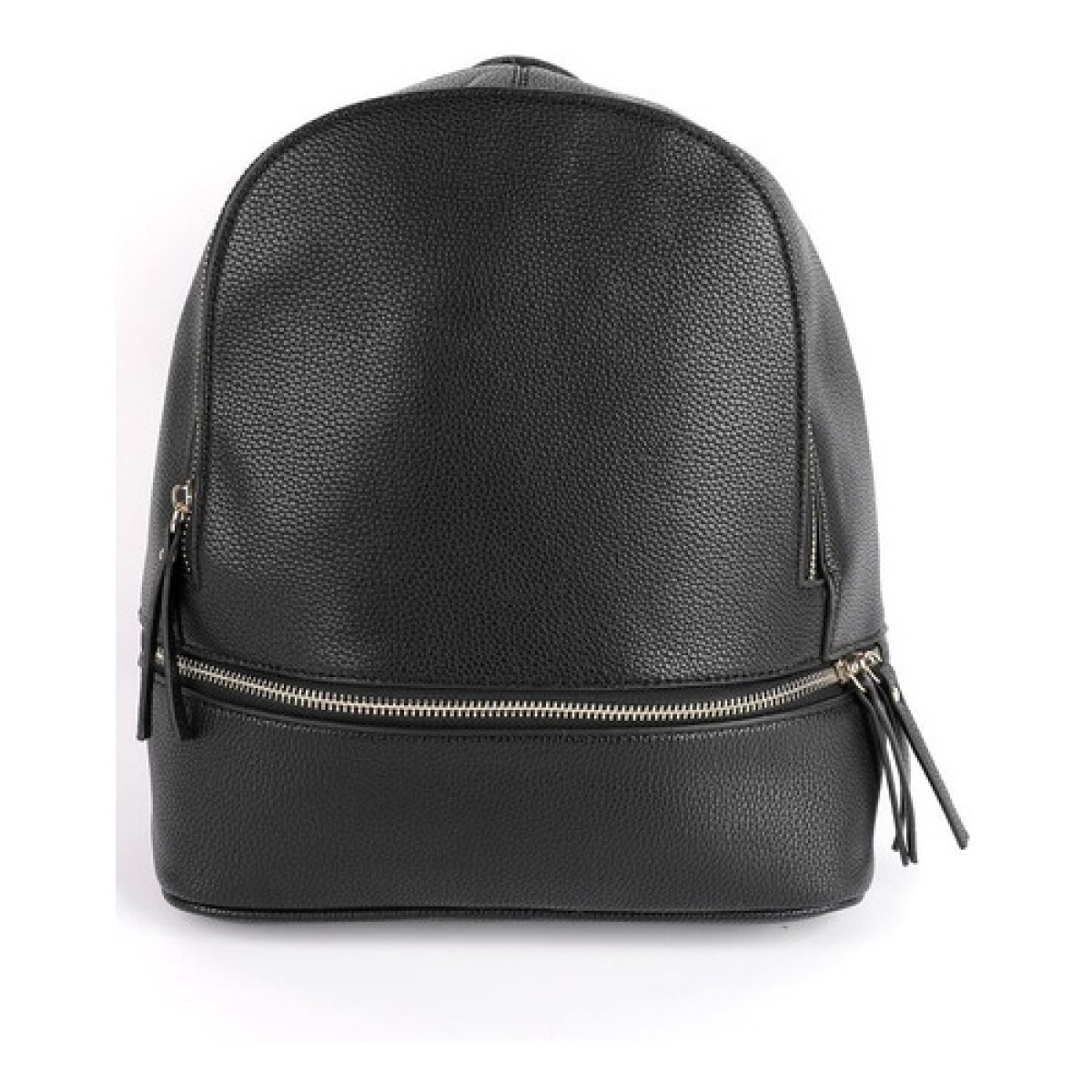 Mochila Canva en cuerina con doble cierre - Negro 