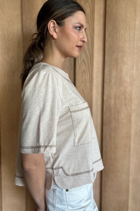 Remera Fresa Beige Melange