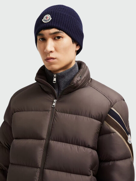 MONCLER - Gorro de Lana y Cachemir Tricot Azul