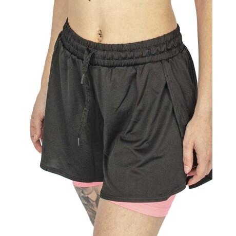 Short Deportivo para Dama con Calza Biker Integrada Wilson Negra Negra