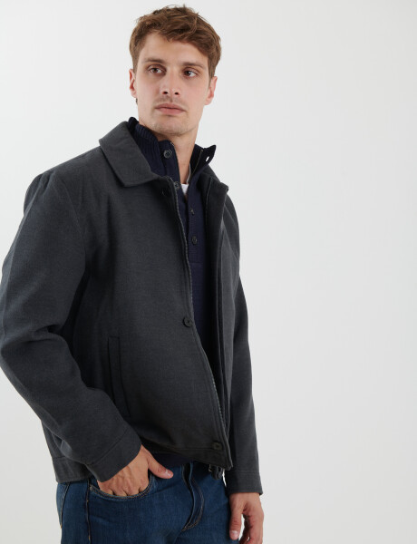 300255 SOBRETODO HARRINGTON LABEL Gris Oscuro