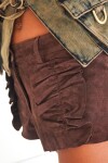 Rosette Leather Short Gamuza Chocolate