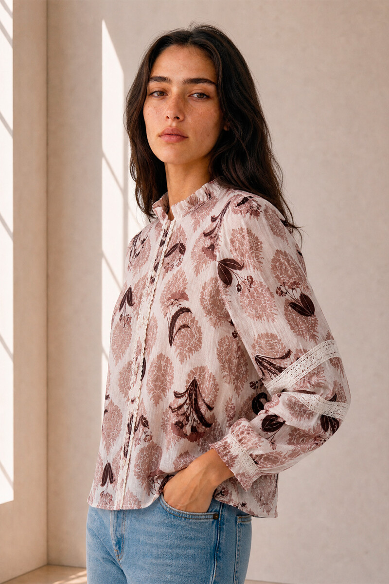 CAMISA DAMASCO BEIGE