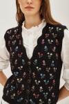 Chaleco Texture Flower Negro