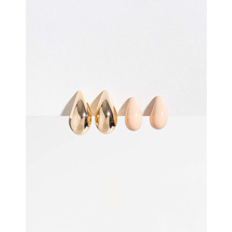 Set De Aros Gota Chunky Combinacion Bicolor