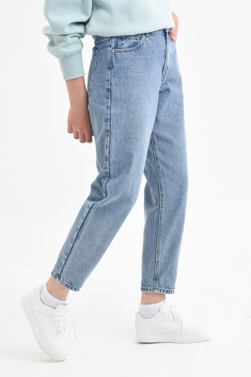 Pantalón de jean mom fit Azul