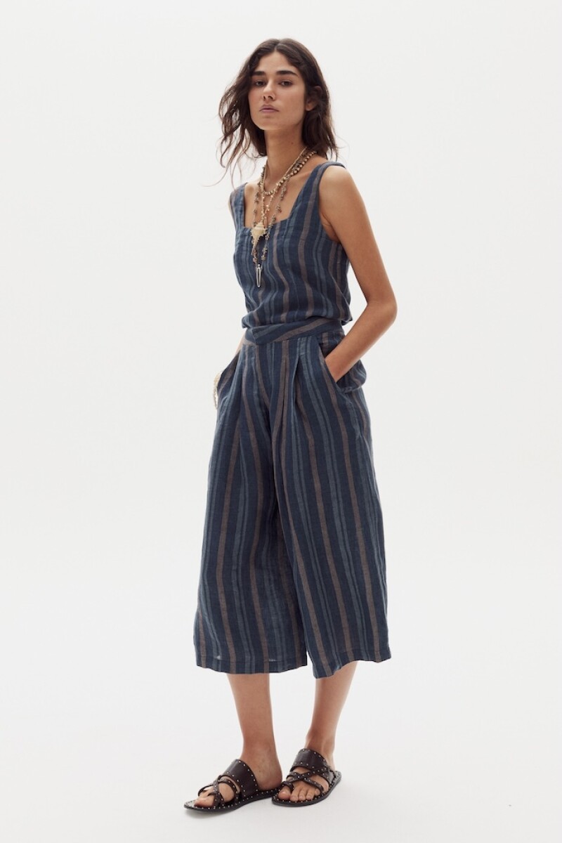 Top Mei en Lino Dusk Stripes