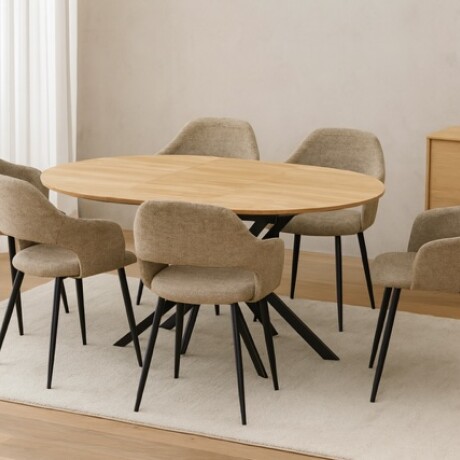 JUEGO DE COMEDOR MESA EXTENSIBLE Y 6 SILLAS JUEGO DE COMEDOR MESA EXTENSIBLE Y 6 SILLAS