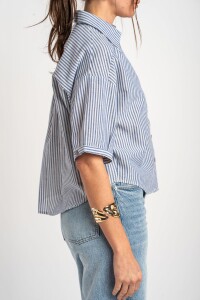 Camisa Rayada Azul