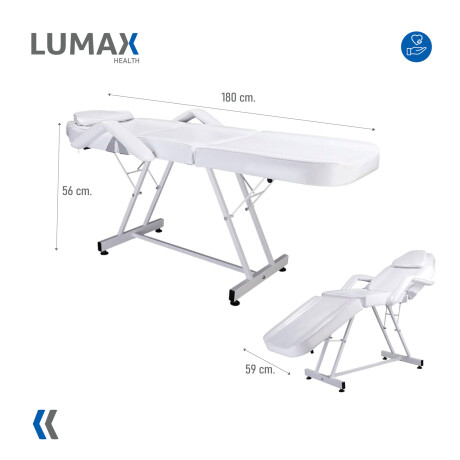 Camilla Reclinable Lumax Para Masajes Y Depilacion Tatuador Blanco