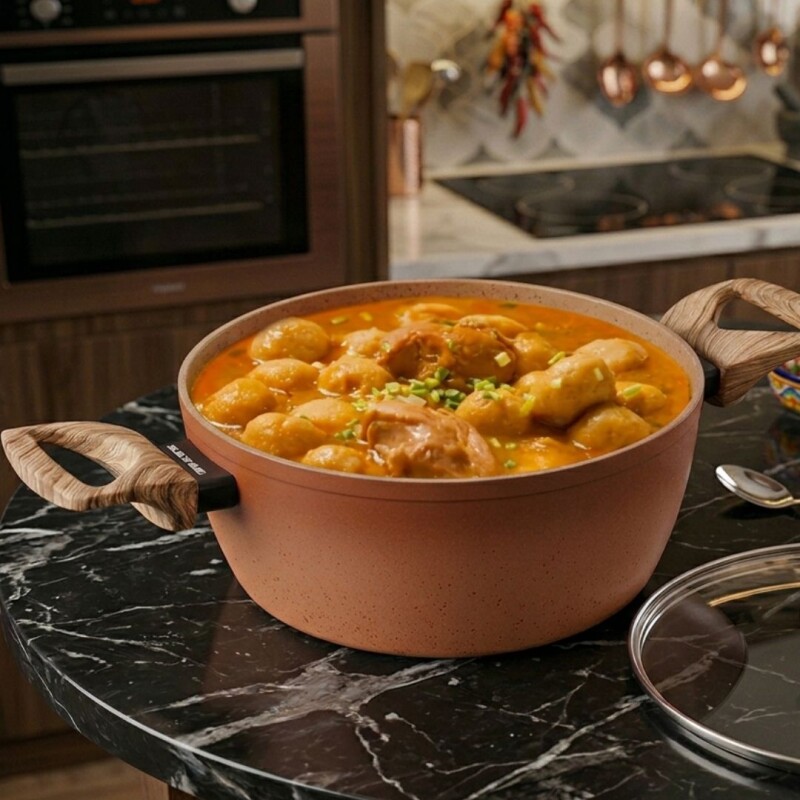 CACEROLA TERRACOTA ANTIADHERENTE AMERCOOK • 24cm CACEROLA TERRACOTA ANTIADHERENTE AMERCOOK • 24cm