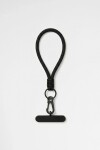 Cordón para celular con gancho metálico negro
