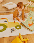 Alfombra Pecky 100% de algodón beige con tractor 90 x 150 cm Alfombra Pecky 100% de algodón beige con tractor 90 x 150 cm