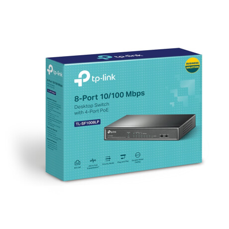 Tp-link - Switch TL-SF1008LP. 8 Puertos RJ45 10/100 Mbps. 4 Puertos Poe. Plug And Play. Carcasa de M 001