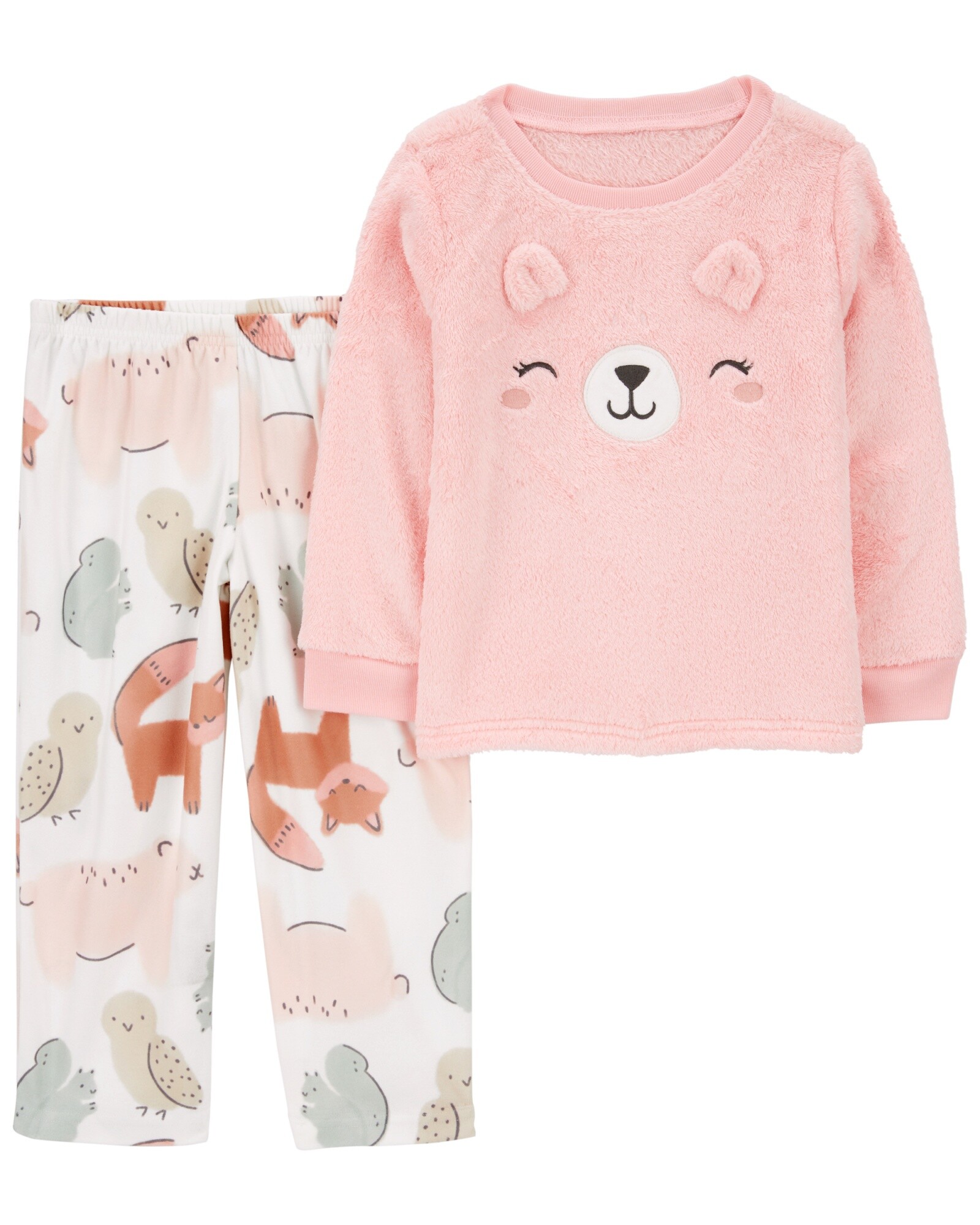 Pijama dos piezas de micropolar, diseño oso Sin color