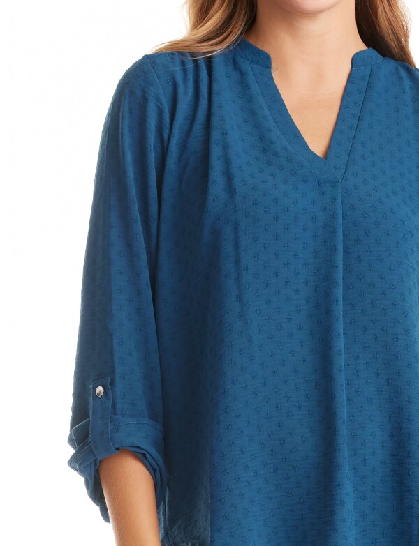 Blusa Escote V PETROLEO