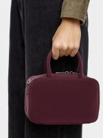 Bolso Bowling De Textura Suave burdeos