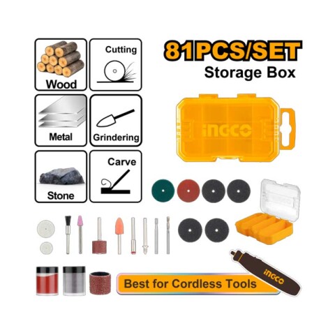Juego de accesorio para mini torno 81 pzas - Ingco ING5400