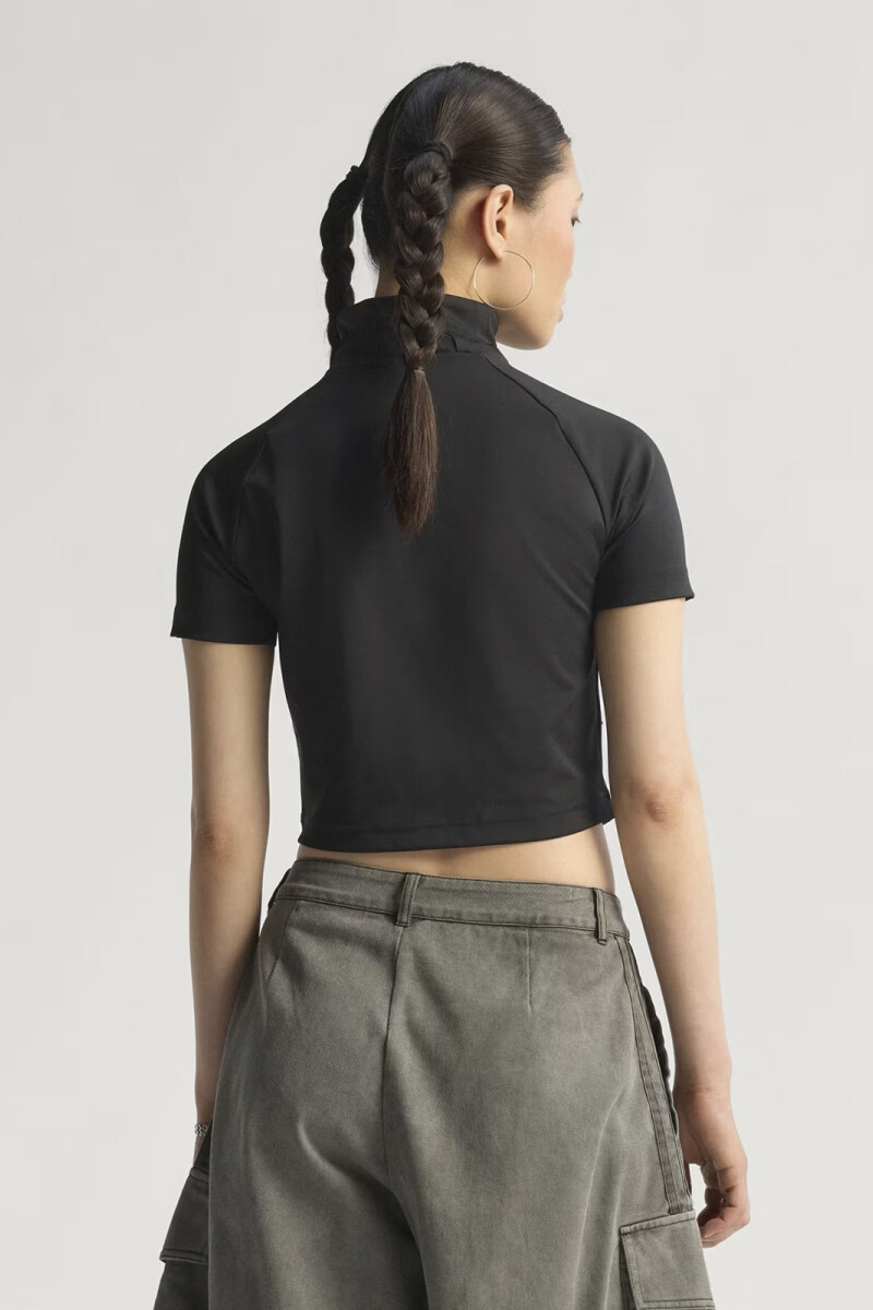 RIBBON CROP TOP Negro