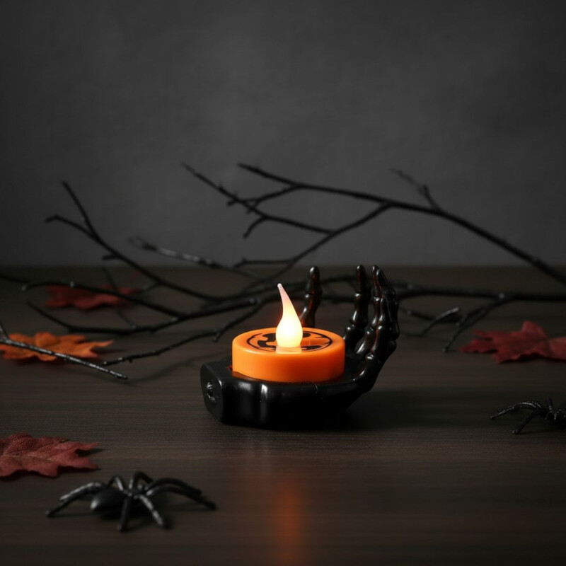Vela Led Mano Halloween Negra