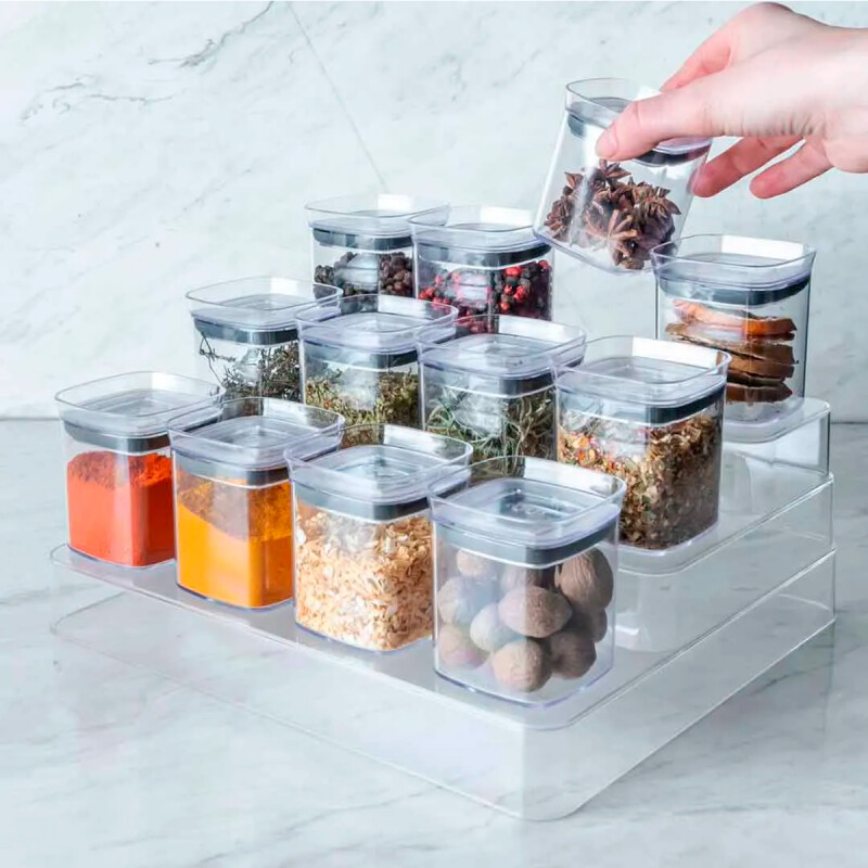 Set Organizador multinivel + 12 Potes TRANSPARENTE