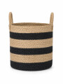 CANASTO DE YUTE A RAYAS MULTICOLOR