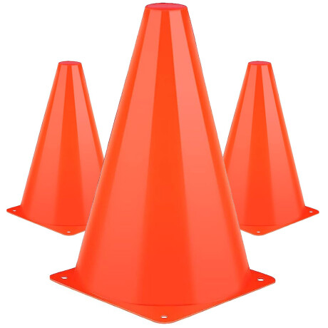 Set x3 Cono Rígido 17cm C/ Base Entrenamiento Fútbol Hockey Cmb001079