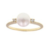 Anillo Gretta en oro amarillo 18k con perla y brillantes Anillo Gretta en oro amarillo 18k con perla y brillantes