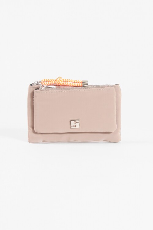Monedero de tela beige