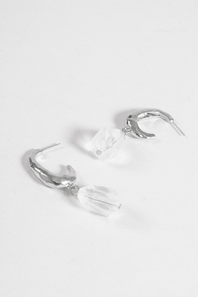 Aros dije piedra plateado
