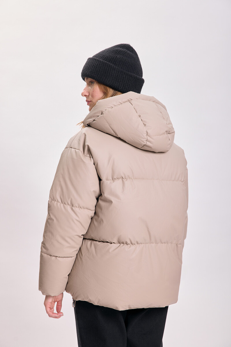 Campera de abrigo capitoneada Tostado