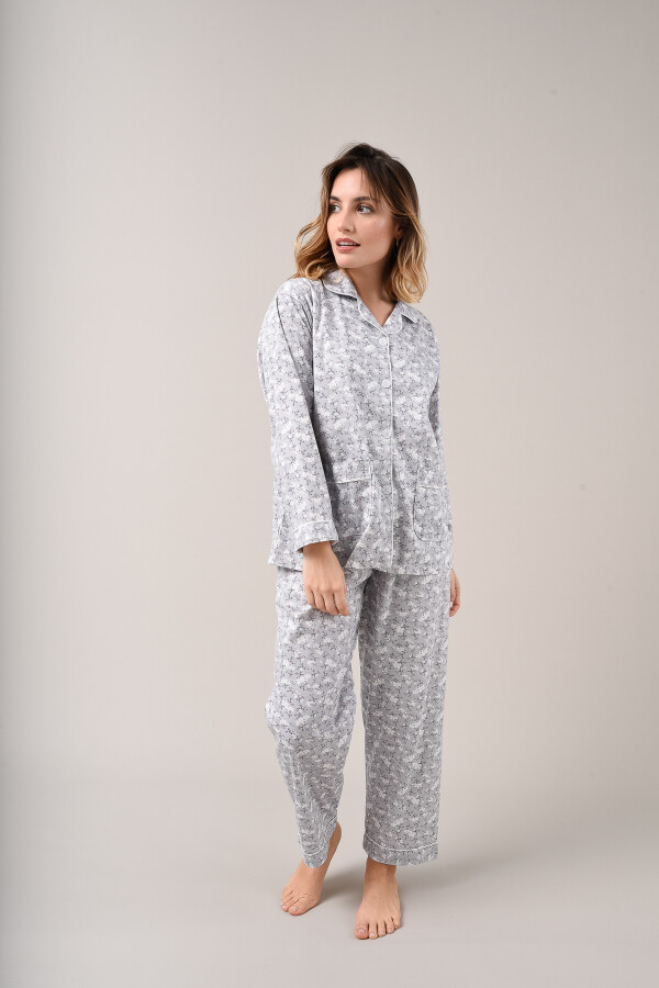 Pijama Abotonado 1059 Gris