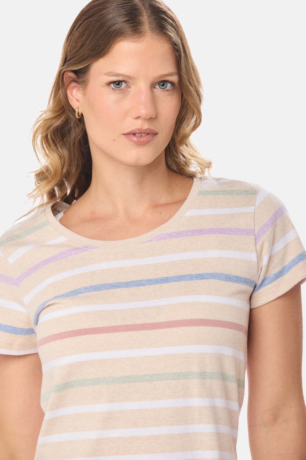REMERA RAYADA Beige