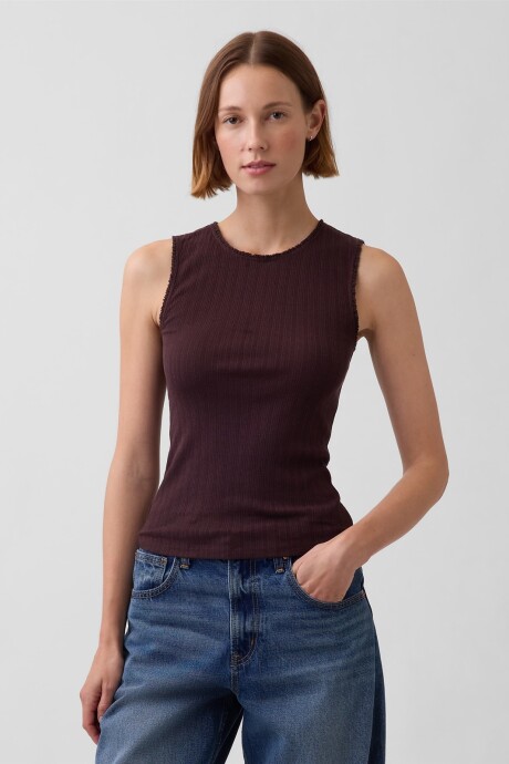 Musculosa Pointelle Mujer Terra Brown