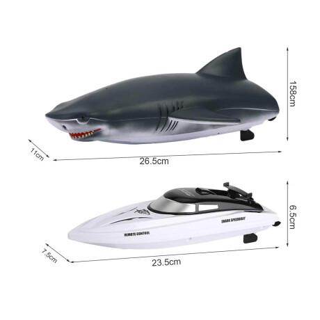 Barco A Batería Juguete C/ Control Cocodrilo Tiburón Tiburón