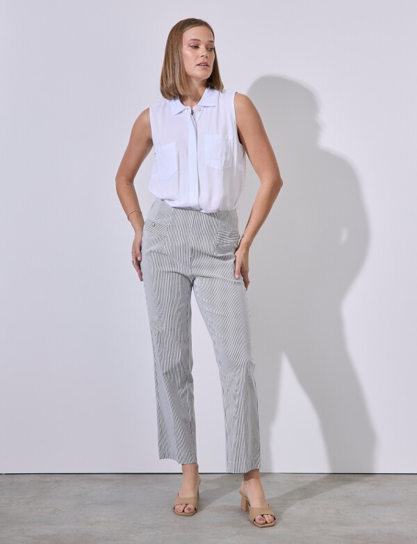 Pantalon Lineas AZUL/BLANCO