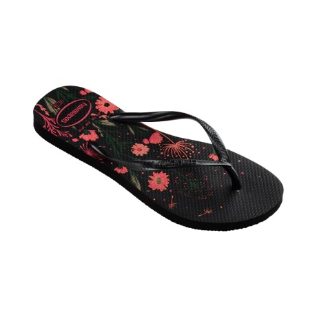 Chancletas ojotas Havaianas Slim Organic Black/Pink