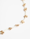 Collares Cortos Cordón Collar Corto Cordón Y Flores - Dorado