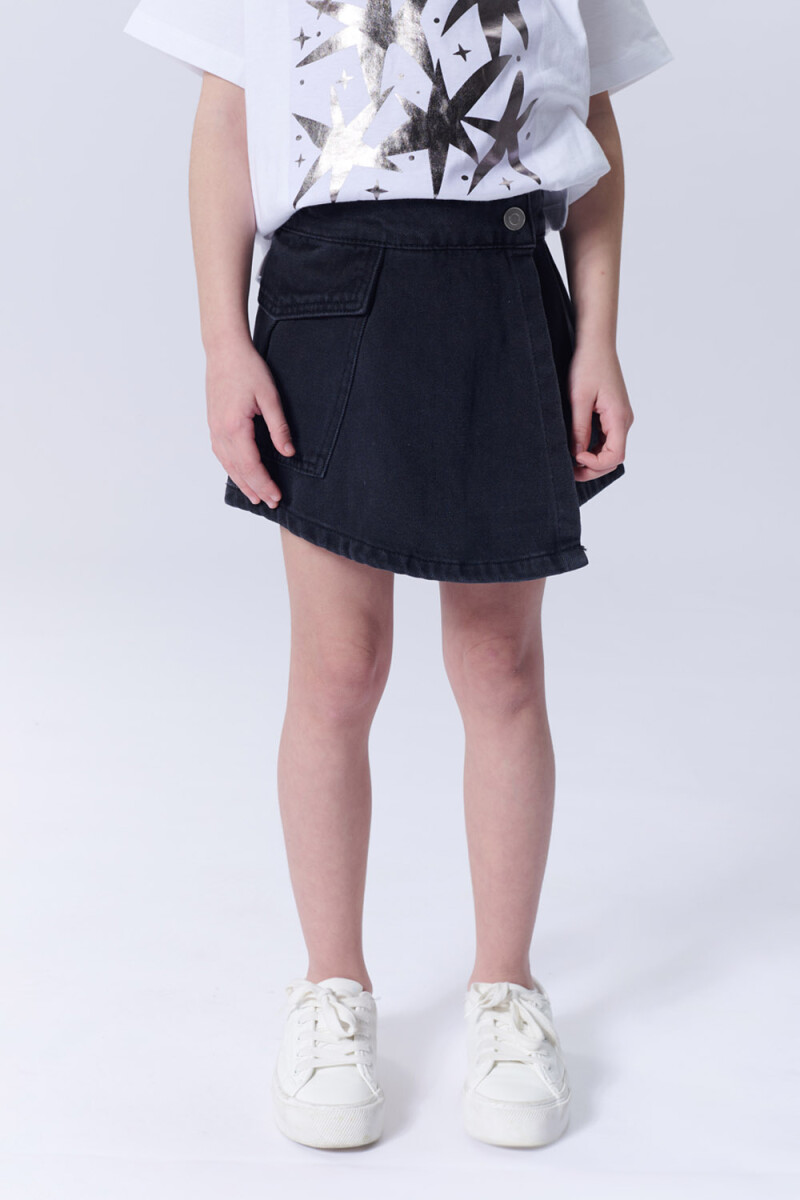 Pollera corta jean Gris Oscuro