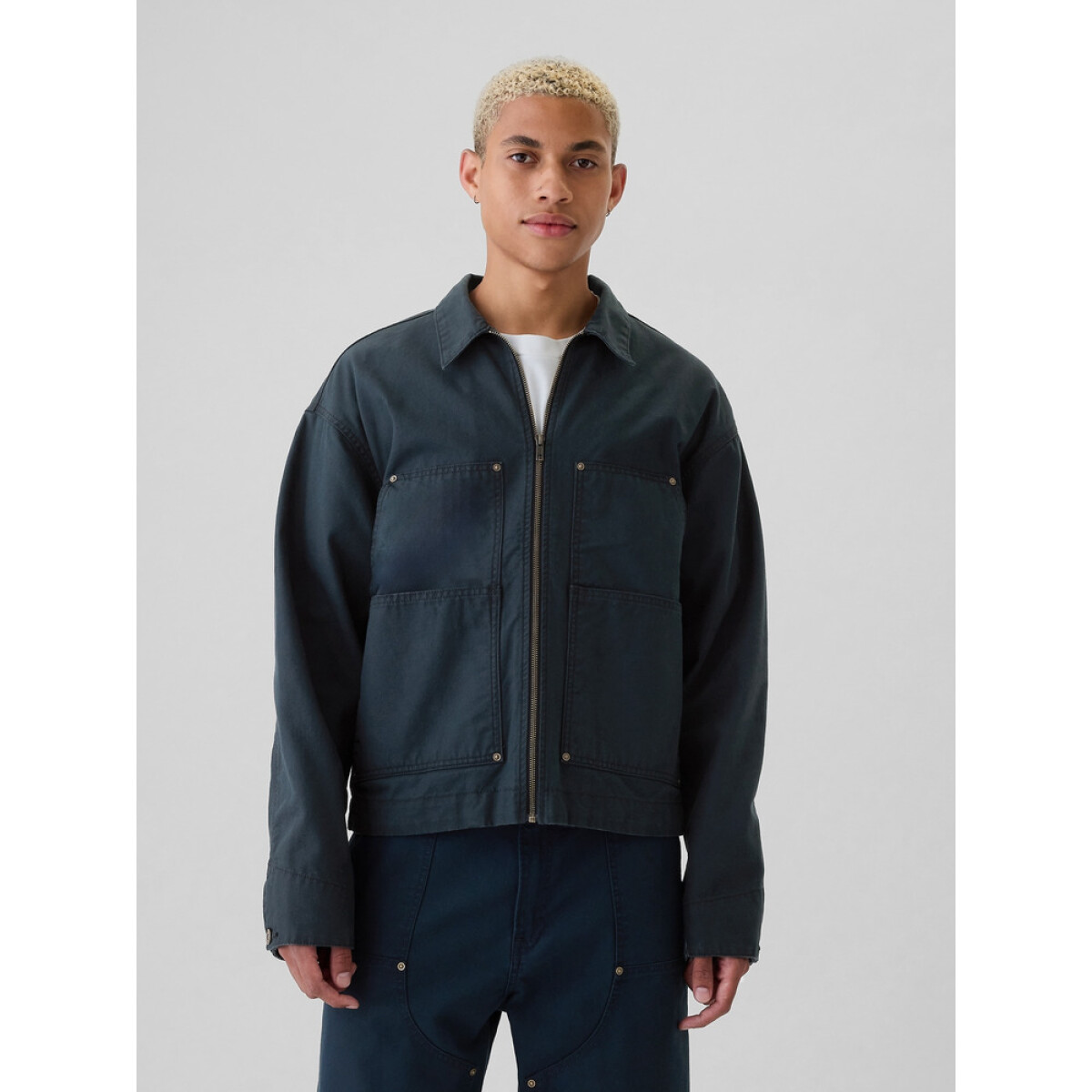 CANVAS CARPENTER ZIP JKT - DARK BLUE 5 