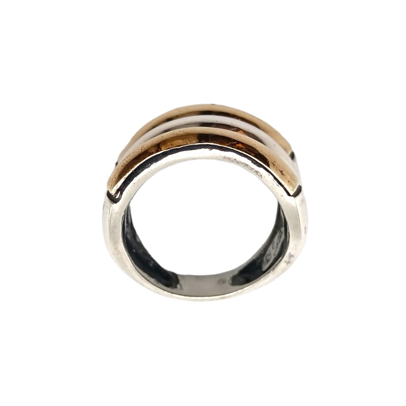 Anillo Tiras-Plata y Oro-Sin Piedra-AN5045 sinpiedra