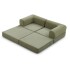 Sofá Sillón Cama ComboHome Teddy Premium 3 Cuerpos Corderoy Verde 1