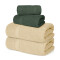 JUEGO 4 TOALLAS LANCASTER BEIGE Y VERDE