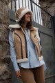 CHALECO EKO Beige Y Choc