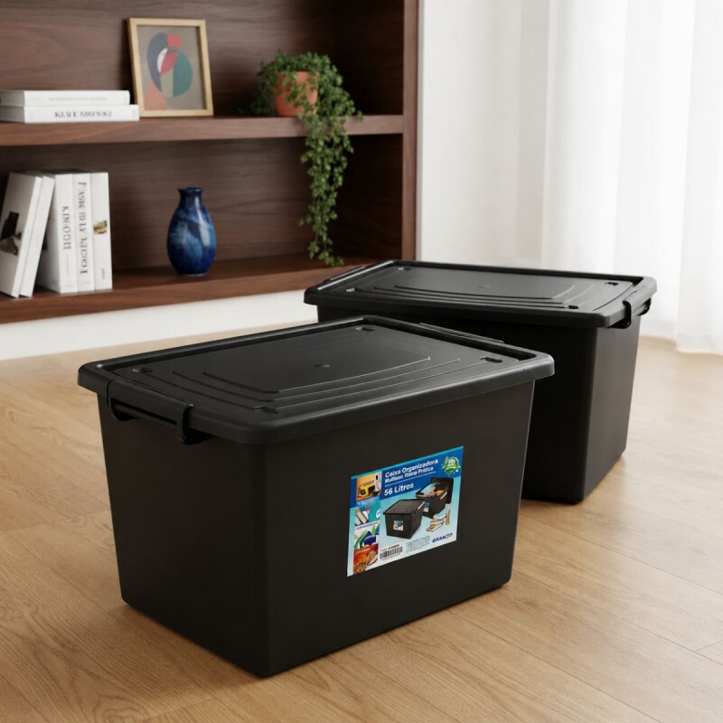 Set x2 caja organizadora 56 lts NEGRO