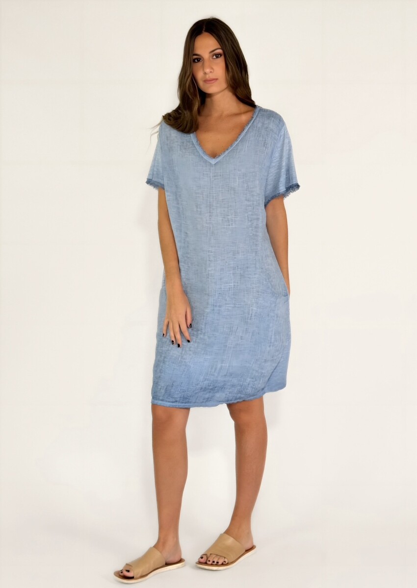 VESTIDO MARTINICA CORTO - CELESTE 